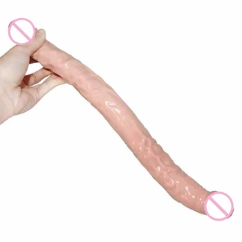42*4cm Double Dildos Realistic Double Headed Phallus Stimulation of Vagina and Anus Long Penis Dick Sex Toys for Women Lesbian Wholesale 42 4cm Double Dildos Realistic Double Headed Phallus Stimulation of Vagina and Anus Long Penis Dick