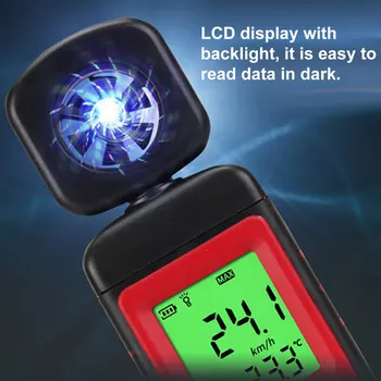 

Digital Anemometer Thermometer Portable Wind Air Speed Gauge Meter Windmeter Measuring Temperature Tester
