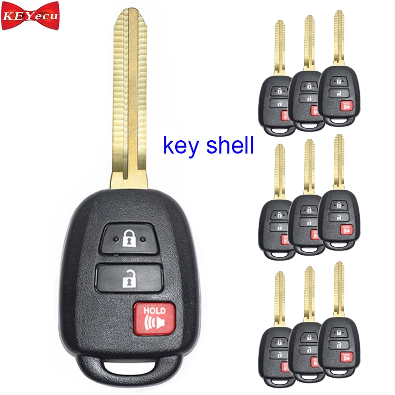 KEYECU 10 шт. для Toyota RAV4 Prius дистанционного ключа оболочки чехол Брелок для HYQ12BDM HYQ12BEL