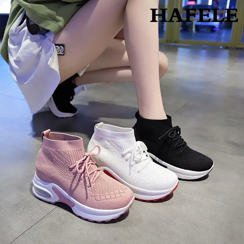 Новая женская прогулочная обувь, модные уличные дышащие кроссовки с воздушной подушкой, толстая подошва, Frenulu, повседневная Легкая спортивная обувь