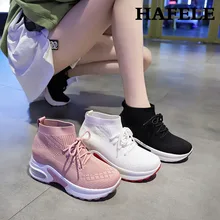 Новая женская прогулочная обувь, модные уличные дышащие кроссовки с воздушной подушкой, толстая подошва, Frenulu, повседневная Легкая спортивная обувь