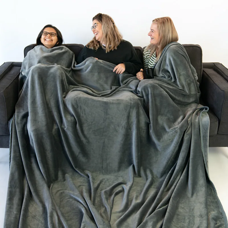 Super Large Cozy Coraline Sofa Coperta Inverno Warm Grey Red Plaid Coperta Per Letti Lenzuolo Grande Copriletto In Flanella Di Colore Puro