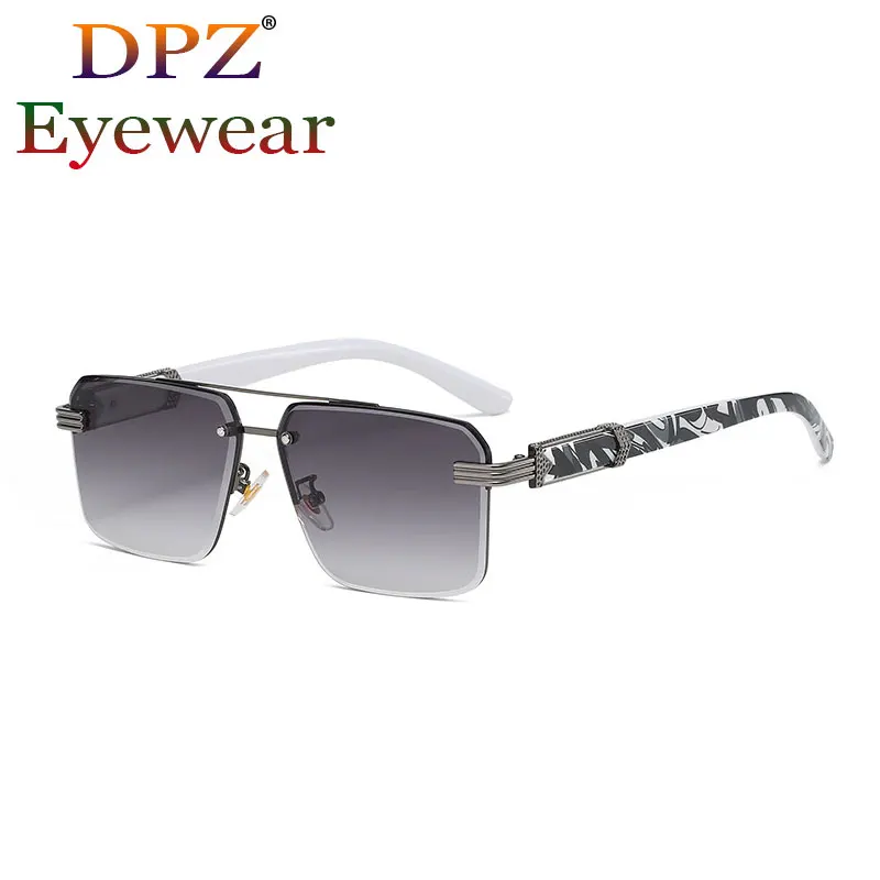 

2022 модные уникальные Квадратные Солнцезащитные очки без оправы с градиентом, роскошные винтажные классические брендовые дизайнерские солнцезащитные очки с защитой UV400