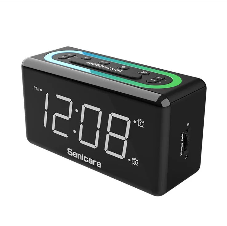 Electronic alarm clock USB charging LED light brightness adjustable alarm clock bedside small night light big screen over