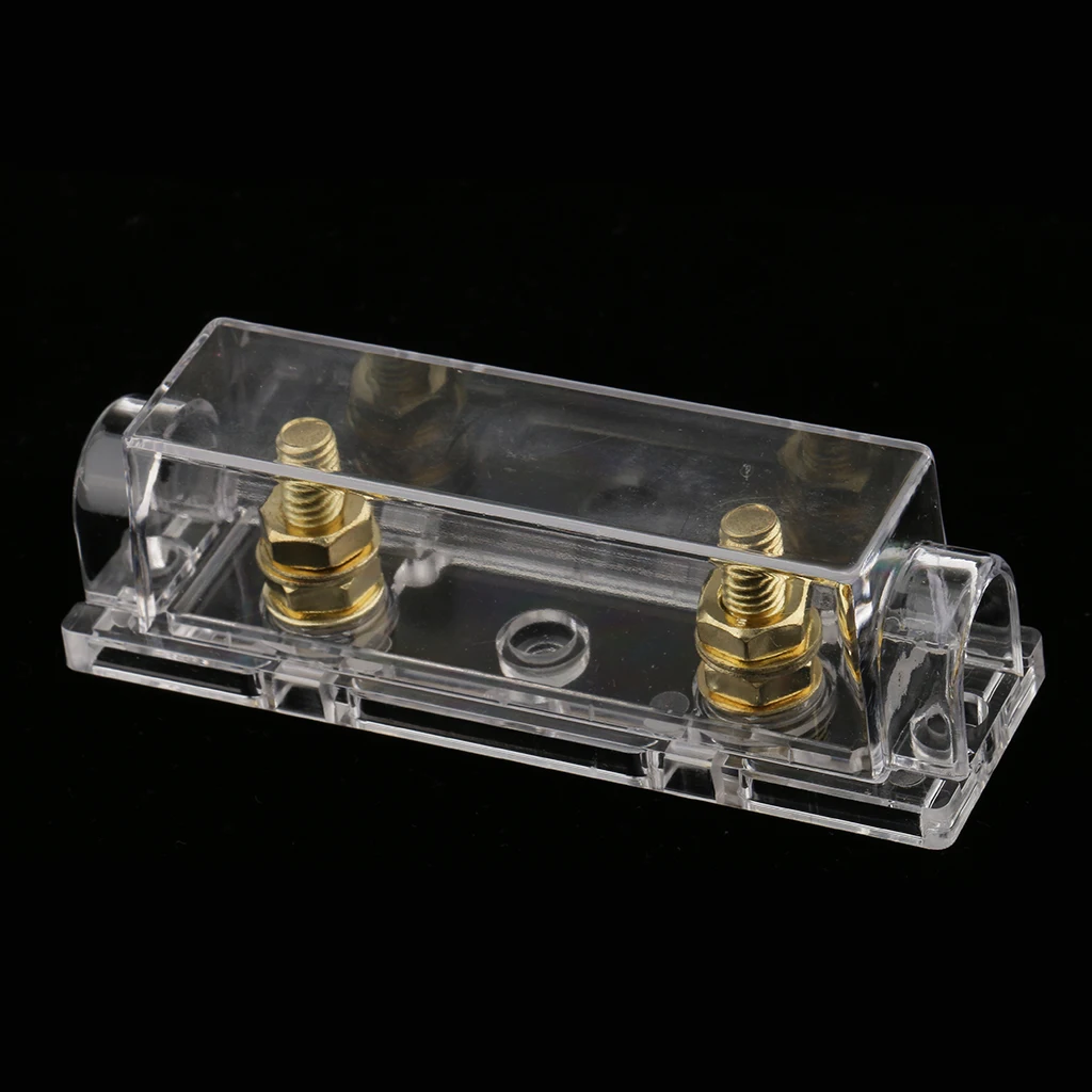 ANL Fuseholder Fuse Holder 0 2 4 Gauge Car Audio Gold Inline Clear Box