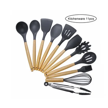 

8/9/11pcs Cooking Tools Set Premium Silicone Kitchen Cooking Utensils Set With Storage Box Turner Tongs Spatula Soup Spoon