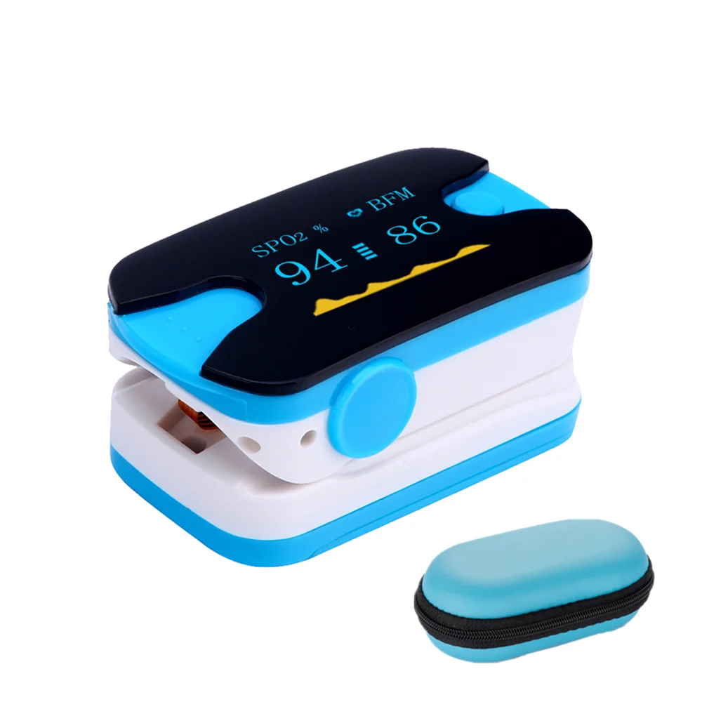 Loodom 10 шт. пальцевой Пульсоксиметр кислородный монитор OLED Пульсоксиметр Fingertip Oximetro de pulso de dedo пульсометр - Цвет: Blue and long box
