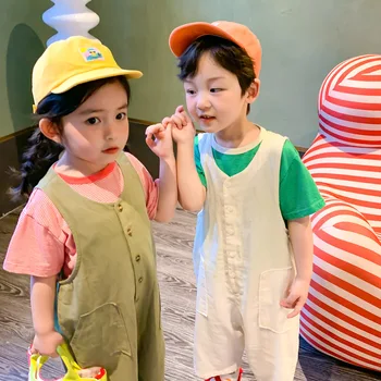 

Toddler Baby Cotton Overalls Pants Trousers Newborn Infant Jumpsuit Girl Boys Pants Summer Casual Children Clothes