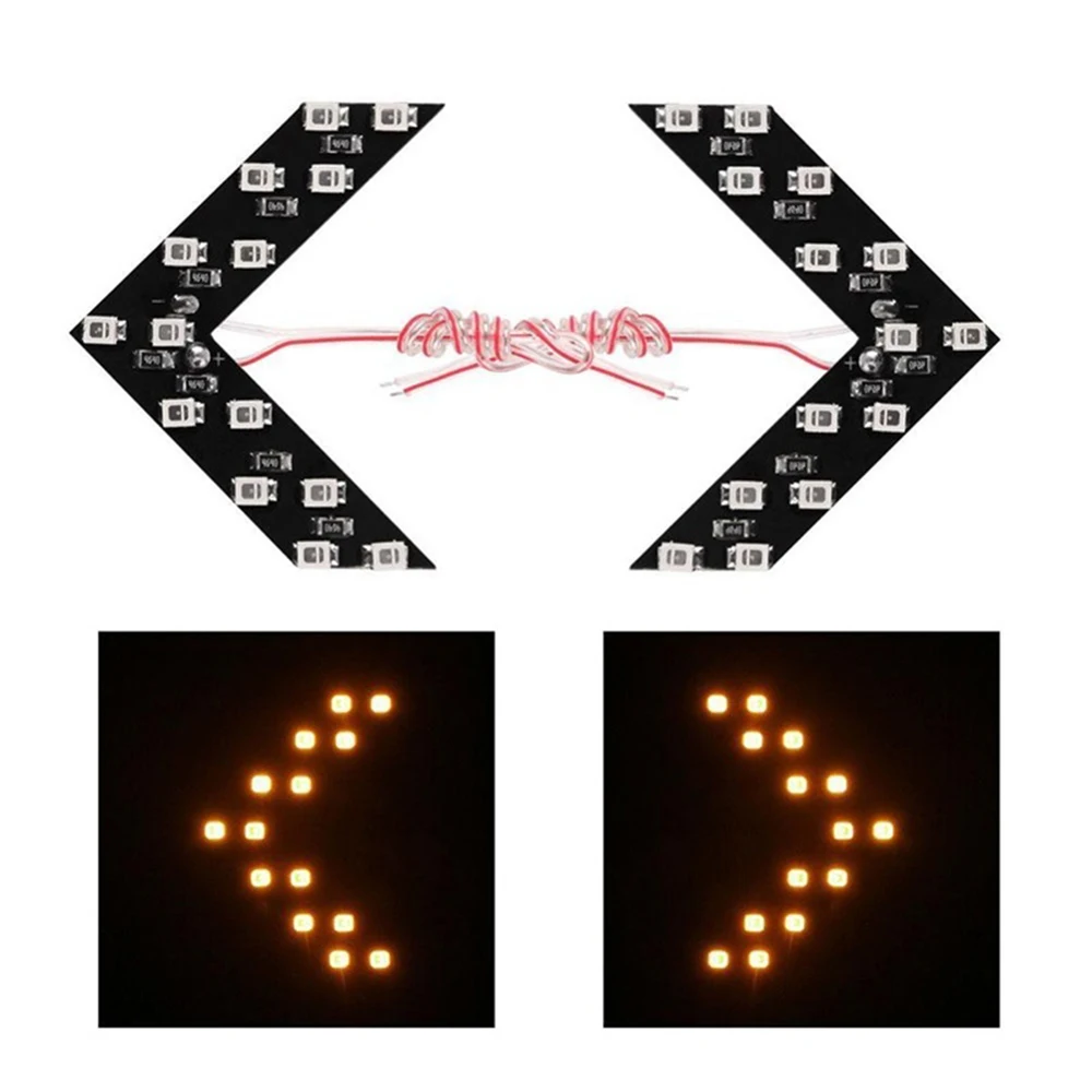 Автомобильный светодиодный свет 2 шт. X светодиодная Стрелка Панель 14 SMD для автомобиля заднего вида Индикатор для зеркала указатель поворота Автомобильный светодиодный зеркало заднего вида
