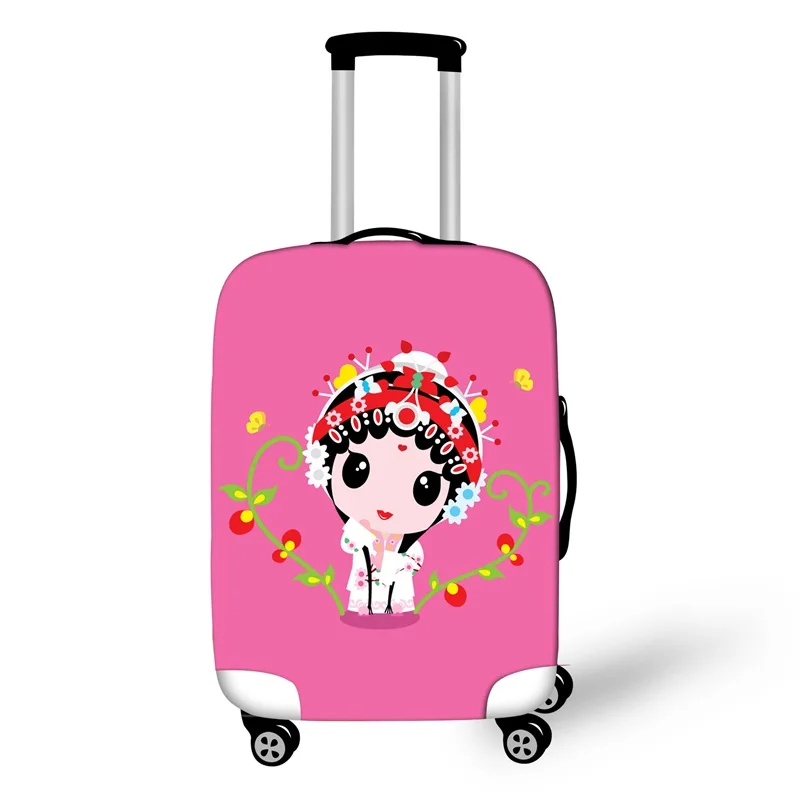 Housses de protection pour bagages Style opéra de pékin, valises  imperméables pour femmes, à roulettes, rose, dessin animé | AliExpress