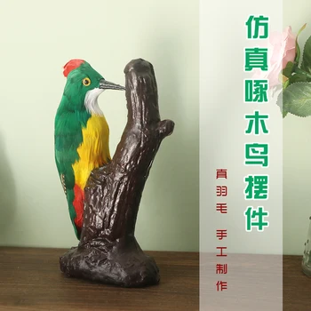 

Plush animal woodpecker teaching model home decoration handicraft