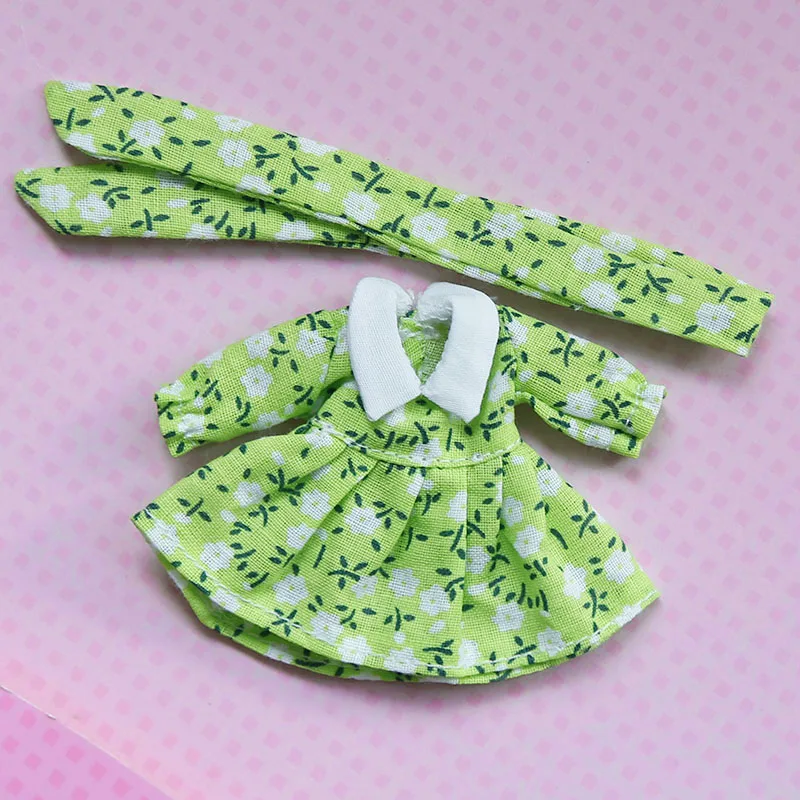 绿碎花&mdash;发带裙套装