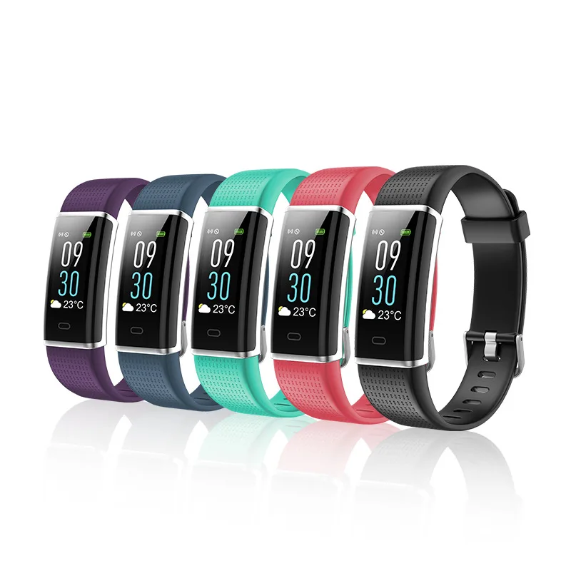 

Hot Selling Id130c Sports Color Screen Smart Bracelet Heart Rate Monitoring Weather Forecast Multi Movement Mode Pedometer