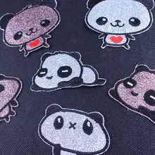 Pulaqi мультяшная кошка медведь ткань вышивка нашивки для одежды DIY железные нашивки на одежду милые радужные нашивки на заказ нашивки