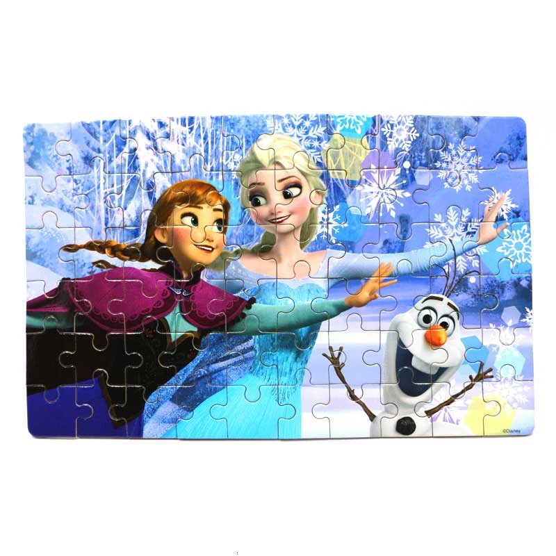 Disney Подлинная Молния Mc королева и Снежная королева 60 штук деревянные наклейки Головоломка Детские игрушки 3D железная коробка игрушки для детей - Цвет: no box