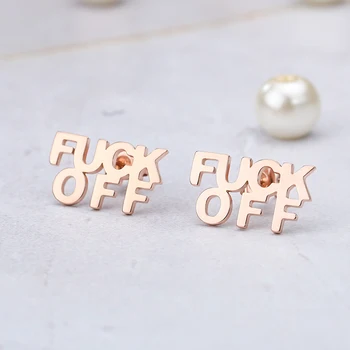 

DODOAI Personality Fashion Earrings For Women Girls Stainless Steel Name Earrings Golden Sliver Letter Earring Jewelry