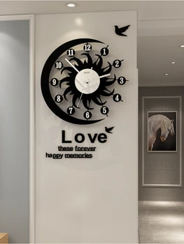 

Modern Nordic Creative Wall Clock Living Room Household Light Fashion Sticker Quartz Clock Slient Home Dector Reloj Pared G5B
