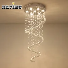 Современный K9 большой светодиодный светильник в виде спирали для гостиной, хрустальные люстры, светильник для лестничной лестницы, витрина для спальни, гостиничного зала
