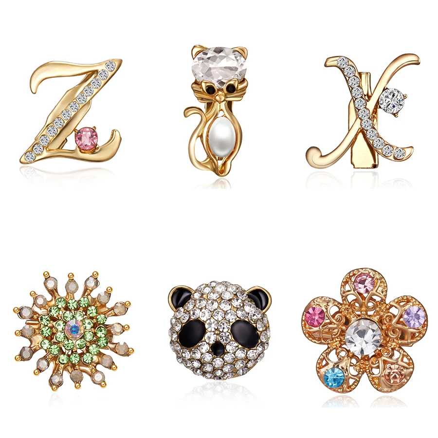 

Rinhoo Hot Sale Rhinestone Letters Women Girls Sweater Animal Charming Female Brooch Pin Fashion Jewelry Banquet Accessories