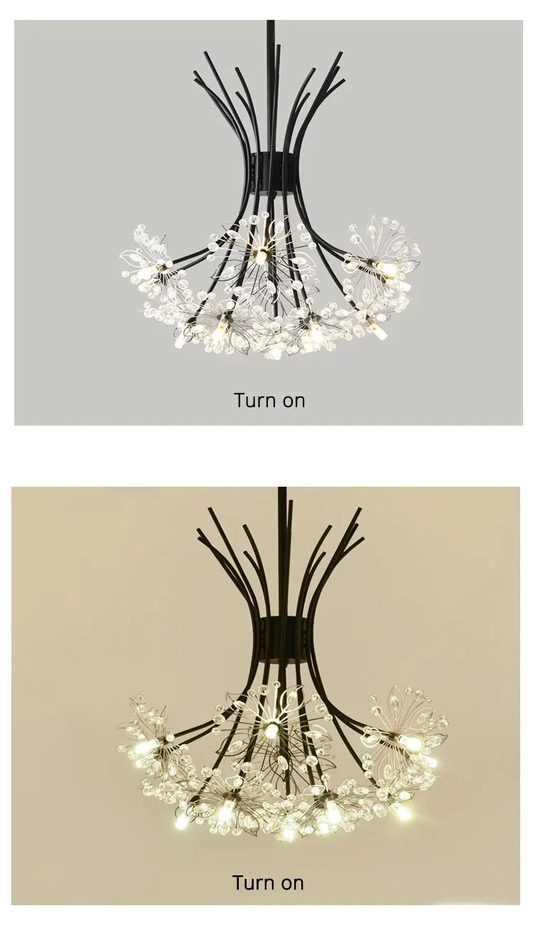 Modern Nordic Dandelion LED Chandelier Living Room Dining Room Bedroom Hall Hotel Lamp Interior Lighting pendant lights