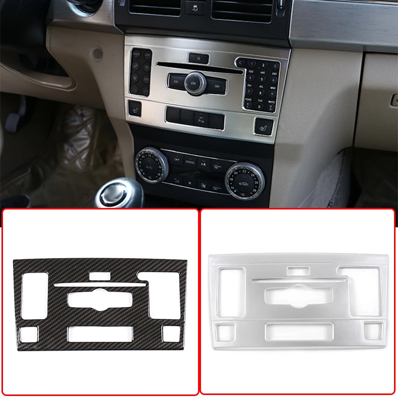 

For Mercedes Benz GLK X204 2010-2012 Car Volume CD Mode Button Frame Sticker ABS Chrome Carbon Fiber