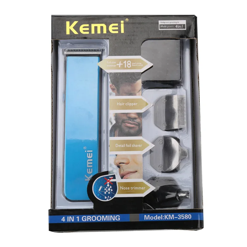 Kemei KM-3580 4 in 1 Multi-functional Men Child Electric Hair Clipper Hair Cutter Nose Hair Removal Trimmer Razor Grooming Kits