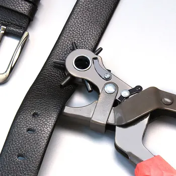 

Red Punch Hole Tool Shoe Belts Home Multifunction Fabric Watch Strap Belt Puncher Durable Revolving Belt Punching Pliers