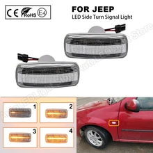 Feu de position latéral LED dynamique clair, clignotant, indicateur pour Jeep Patriot Compass Commander Liberty Grand Cherokee, 2 pièces