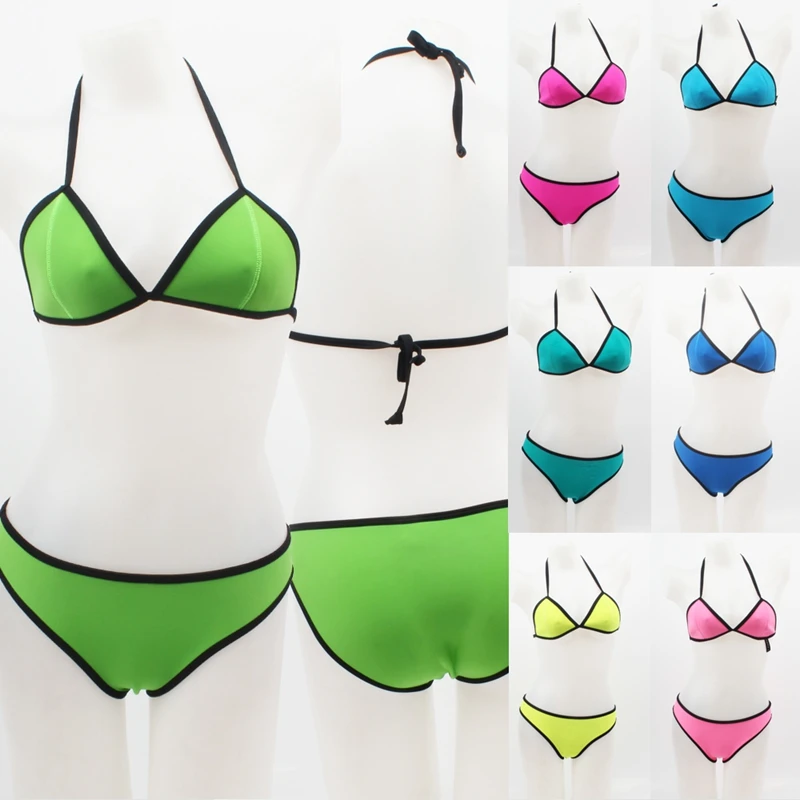 

2019 Summer SWIMMART Excellent Quality Women's Very Popular Neoprene Bikini Swimsuit Set Push Up Swimwear DK003