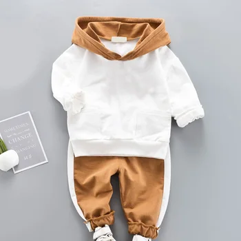 

Melario Boys Clothes Set Autumn Patchwork Fashion Outfits 2Pcs Kids Clothing Boys Casual Hoodies Long Pants Active Costumes