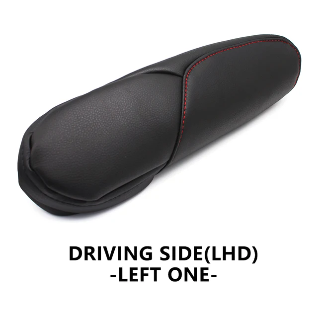 For Honda CRV 2007 2008 2009 Microfiber Leather Driver / Passenger Side Seat Armrest Handle Decor Cover Protection Trim black with red Left