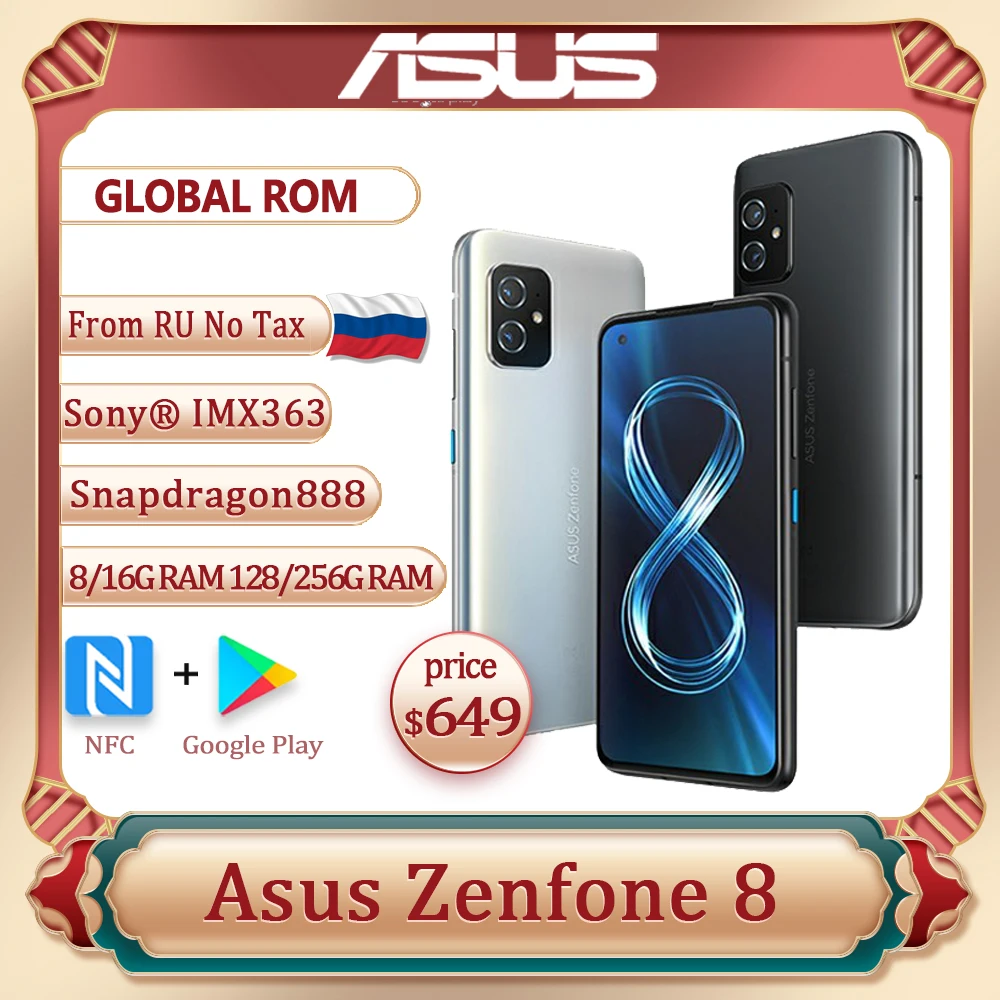 Review 2021 NEW ASUS Zenfone 8 Global Version Snapdragon 888 8/16GB RAM 128/256GB ROM  IP68 Water-Proof Android OTA 5G Cellphone