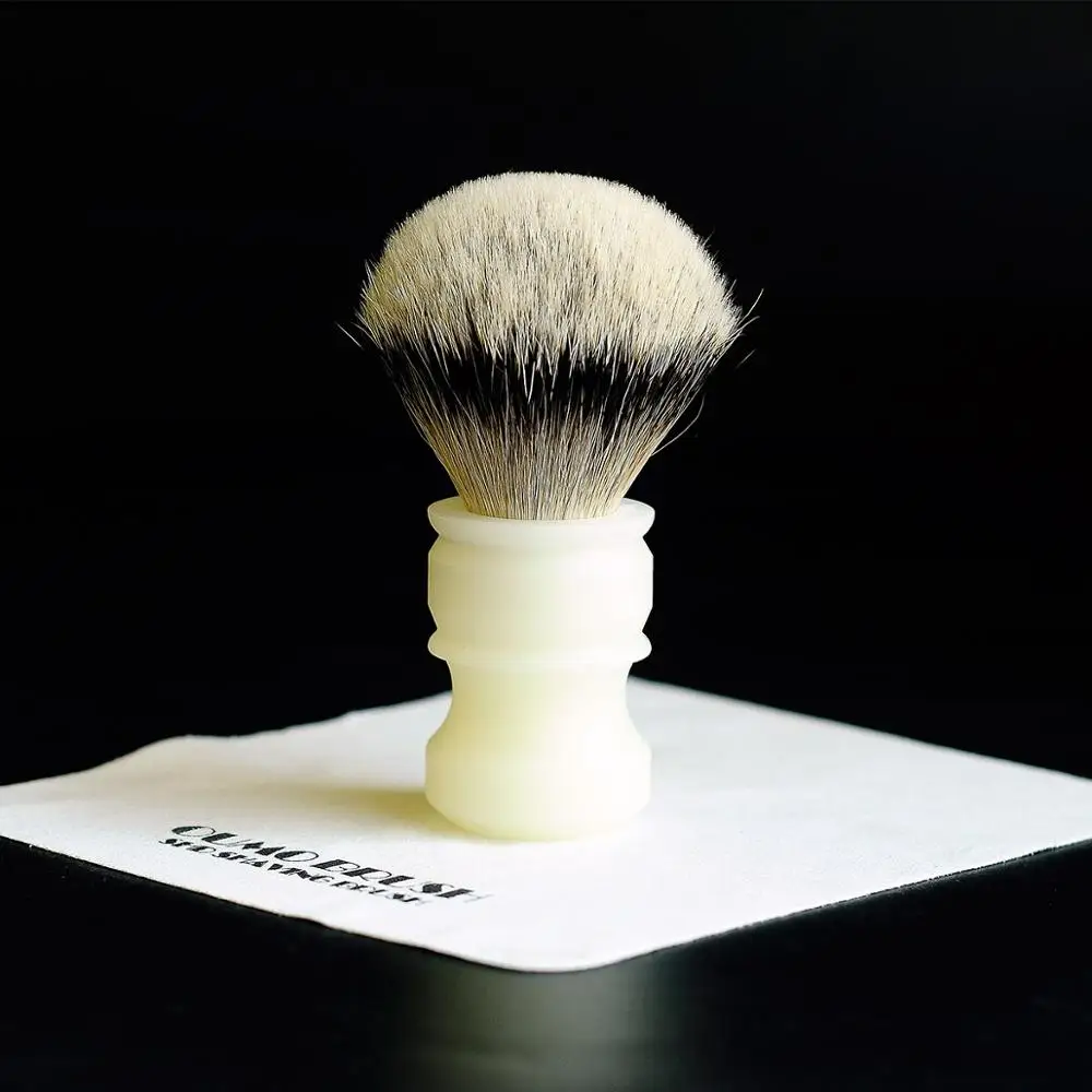 OUMO BRUSH-SHD HMW silvertip& Manchuria Лучшие 2band& WT лучшие белые матовые ручки из смолы - Цвет: 26MMSHDsilvertipbulb