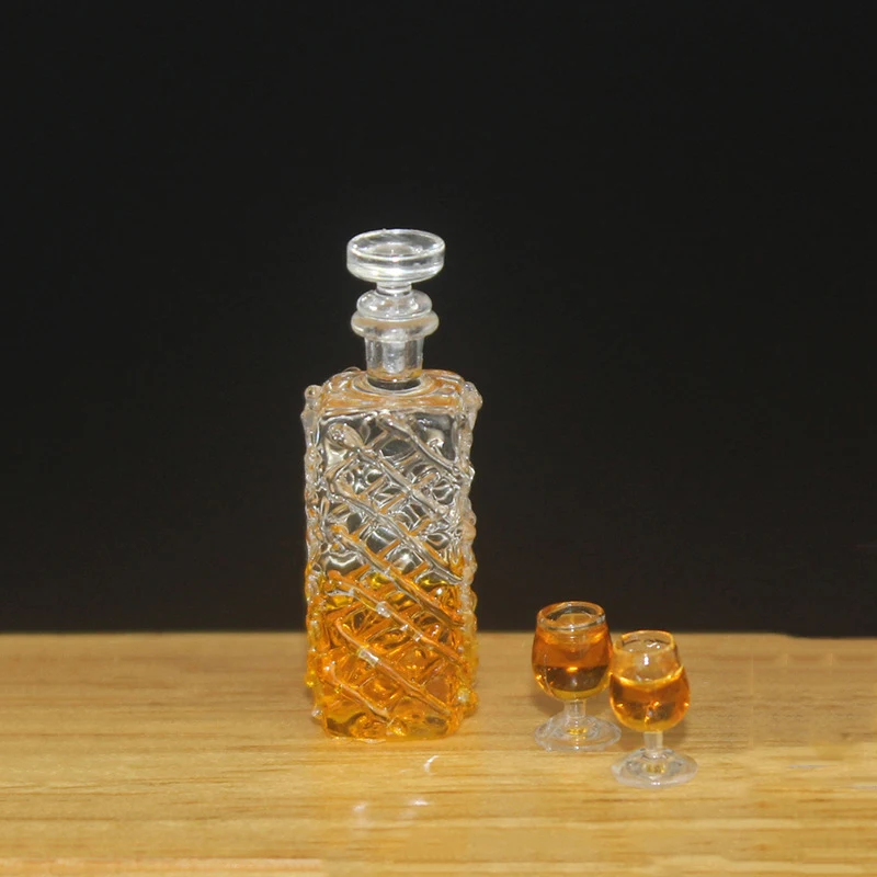 

RC Car Accessories Decoration Mini Wine Bottle Goblet Set for 1/10 RC Rock Crawler Axial SCX10 TAMIYA RC4WD D90 TF2 Traxxas