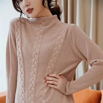 

High quality cashmere sweater women sweaters and pullovers turtleneck soft female pullover women knitted jumper pull femme tops