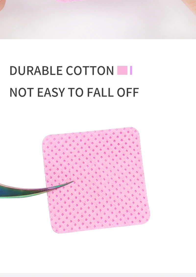 200 Pcs Lint Free Paper Cotton Wipes Eyelash Glue Remover Wipes Cleansing Cotton Sheet Nails Art Polish Makeup Clean Pads Tools