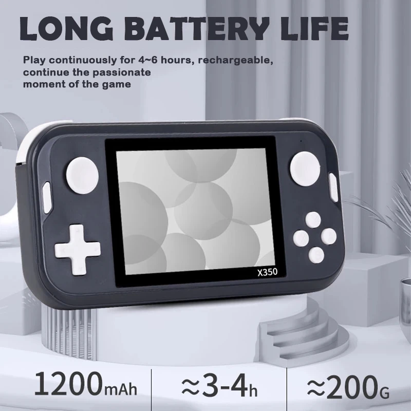 X350 Mini Retro Handheld Video Game Console Classic Kids Game Players 3.5Inch IPS Screen Dual Joystick Portable Gaming Consoles