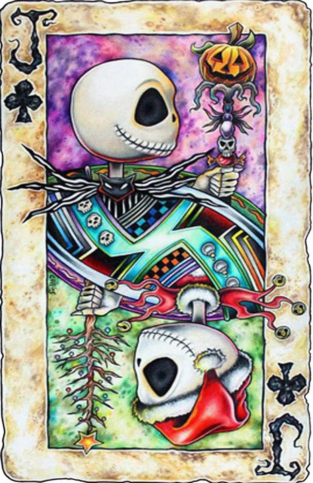 5D DIY Diamond Painting Poker Jack Skull Full Drill Embroidery Cross Stitch Mosaic wall Decor Needlework Halloween Gift | Дом и сад