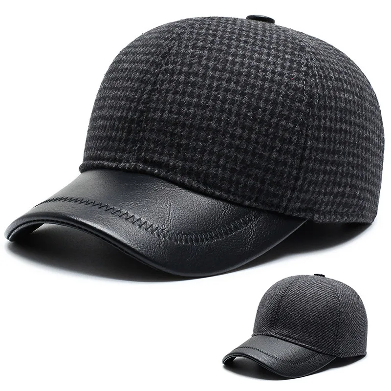 Высококачественная Зимняя кепка из искусственной кожи, Мужская бейсболка, водонепроницаемая Кепка водителя-Дальнобойщика