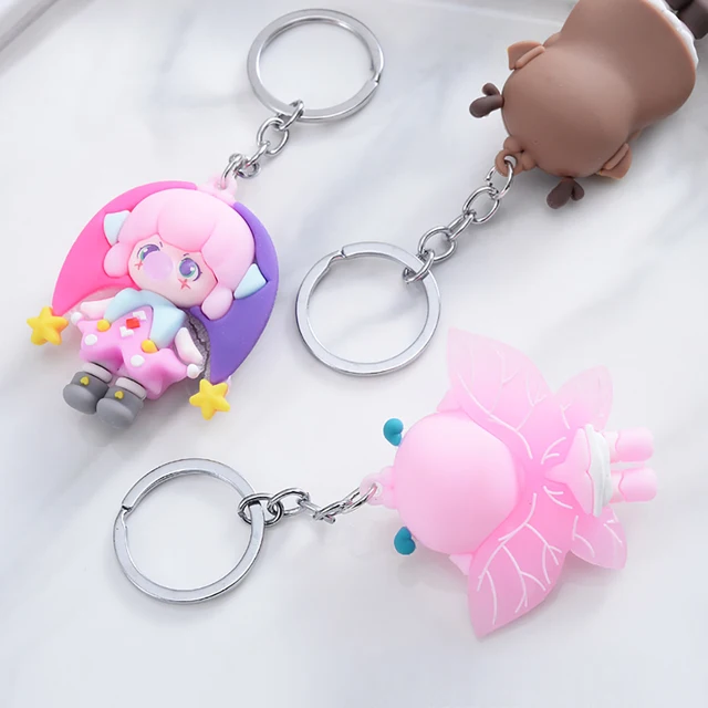 Cute Cartoon POP Girl Keychain Blind Box Random Key Ring Lovely Bag Ornaments for Girl Student Practical Birthday Gift Accessory 2