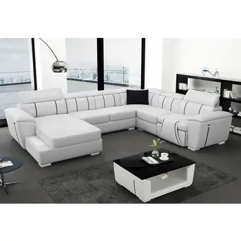 

Living room furniture new model led genuine leather sofa
