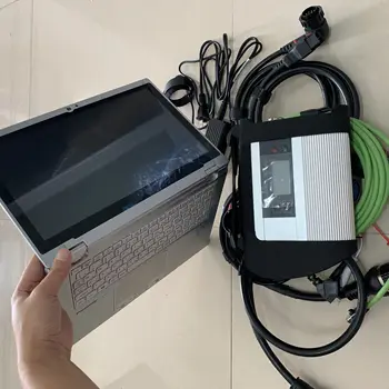 

mb star c4 with Win7 software 2020.09 newest 480g ssd install in used laptop cf-ax2 i5 8g full set SD diagnosis ready to use