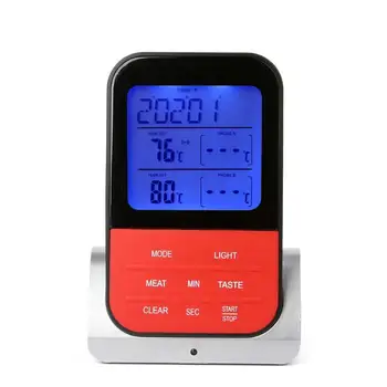 

Wireless Digital BBQ With Timer Function - 20-250 Degrees Celsius Thermometer Temperature Kitchen Oven Meat Food Cooking Tool
