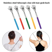 Телескопический скребок для спины против зуда, массажер для кожи головы, массажная чесалка для спины, клипса для когтей, Выдвижная телескопическая скребок для когтей