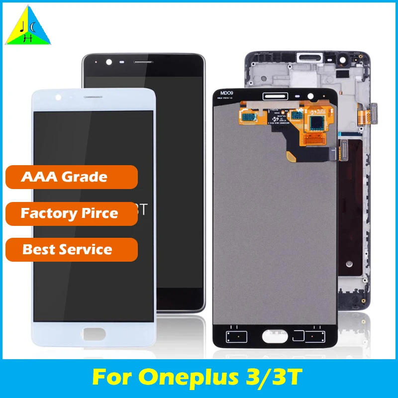 

Oneplus 3T LCD Display Touch Screen 100% New FHD 5.5" Digitizer Assembly Replacement Accessory For One plus A3010 A3000 3 three