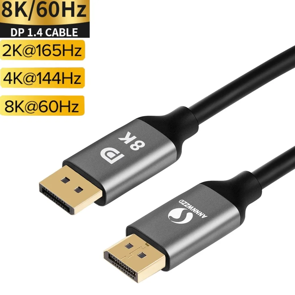 Порт дисплея 1 4 кабель 8K HDR 60 Гц 144 32 Гбит/с высокоскоростной адаптер портов порта
