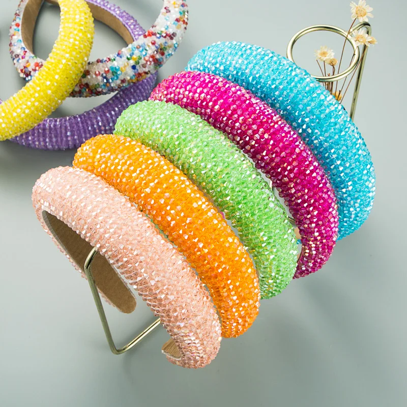 Hair Accessory Spring Color Rhinestones Headbands Full Crystal Luxurious Edition Hairbands Bejewled Black White Women 416 hair accessory