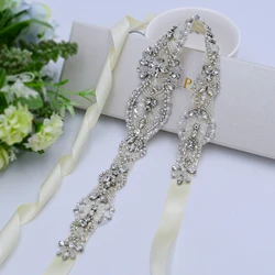 Luxury Womens Crystal Belt Wedding Accessory Beaded Belt Wedding Bridal Belt with Rhinestone Waist Belt Sash Female Belt