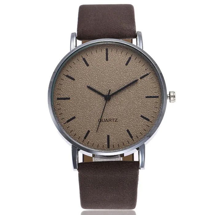 VANSVAR унисекс для мужчин и женщин матовый циферблат наручные часы кожаный ремешок кварцевые наручные часы feat889