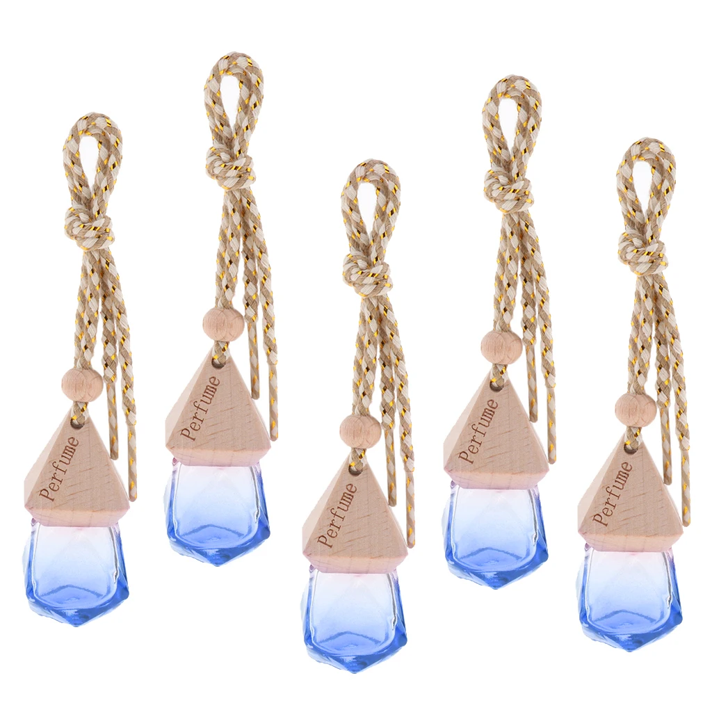 5Pcs 6ML Car Perfume Bottle Car Hanging Diffuser Bottle, Empty Refillable Home Car Air Freshener Vials